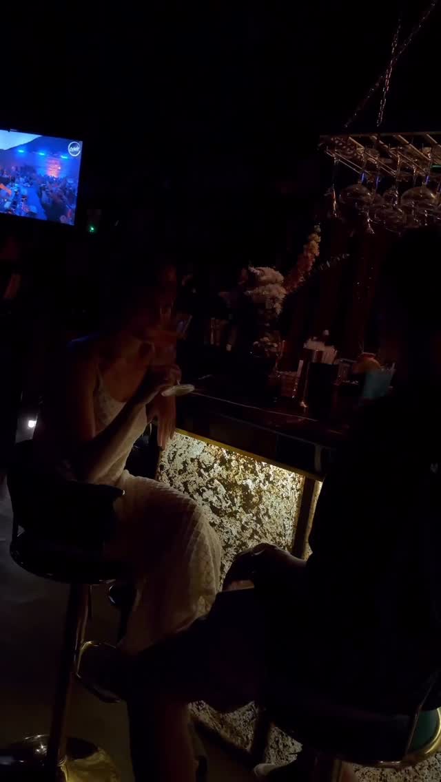 Bar atmosphere with golden lighting